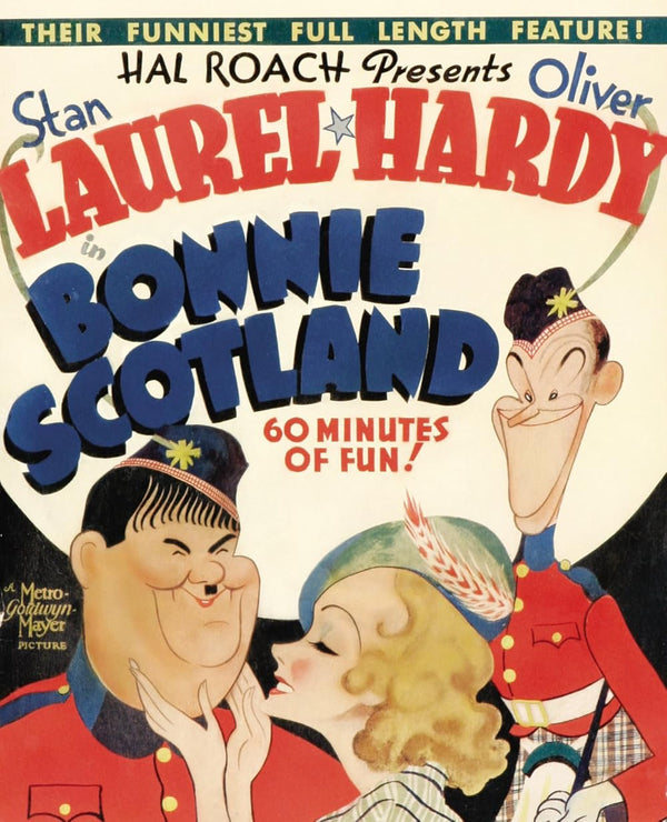 Bonnie Scotland (1935) - Hilarious Classic Comedy Film Movie Poster | Film Wall Art Print