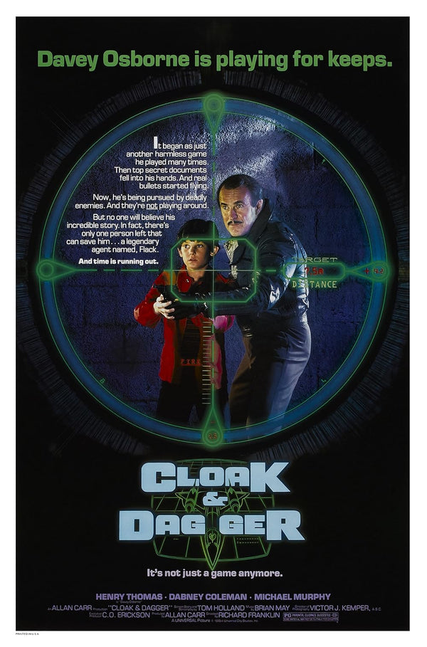 Cloak and Dagger (1984) - Action Adventure Crime Movie Poster Movie Poster | Film Wall Art Print