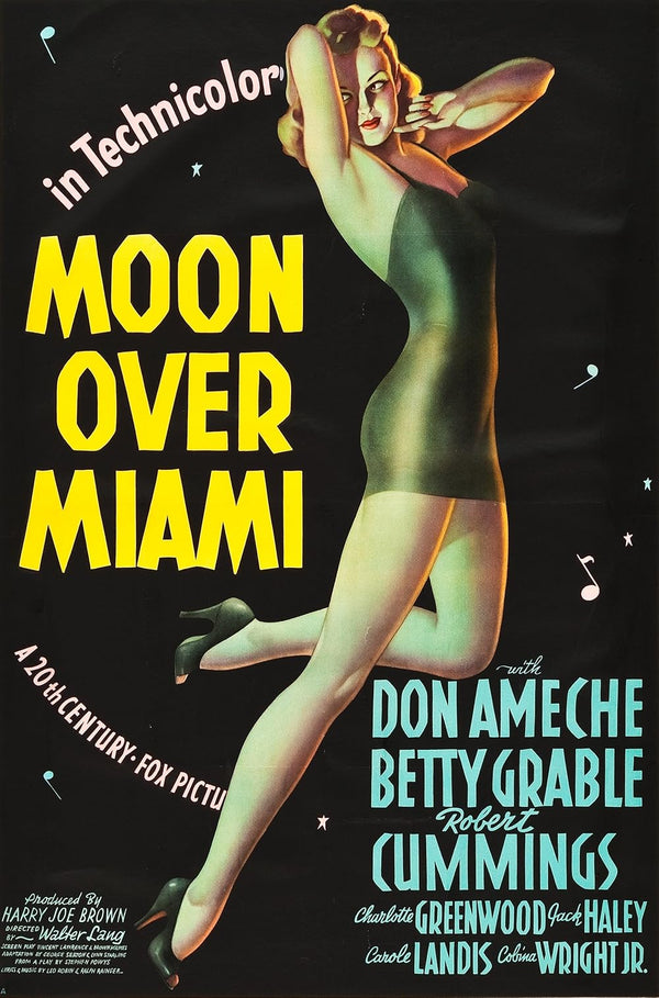 Moon Over Miami (1941) - Classic Comedy Musical Romance Poster Movie Poster | Film Wall Art Print