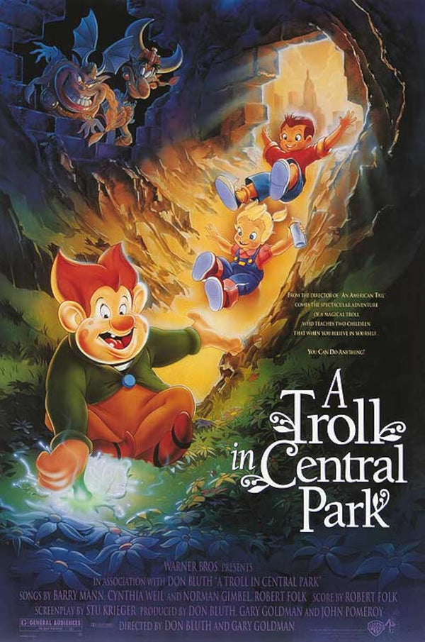Troll in Central Park (1994) - Animated Adventure Comedy Movie Poster Movie Poster | Film Wall Art Print