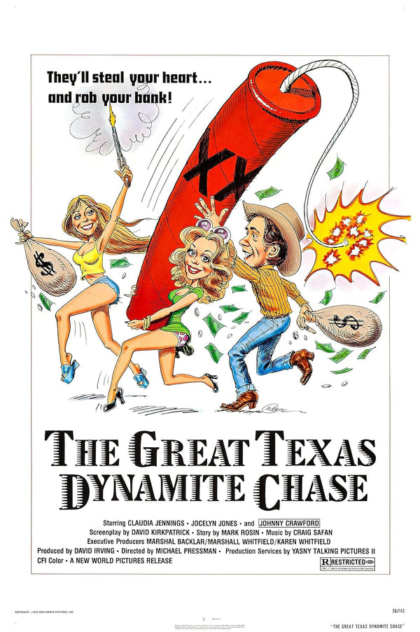 Great Texas Dynamite Chase (1976) - Action Comedy Crime Classic Movie Poster | Film Wall Art Print
