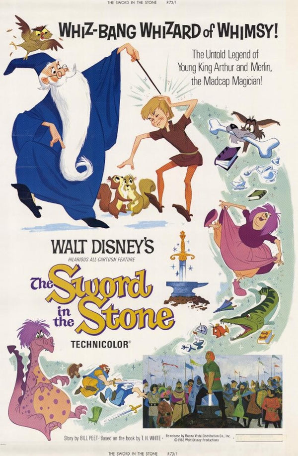 The Sword in the Stone Movie Poster - Classic Disney Animation Movie Poster | Film Wall Art Print