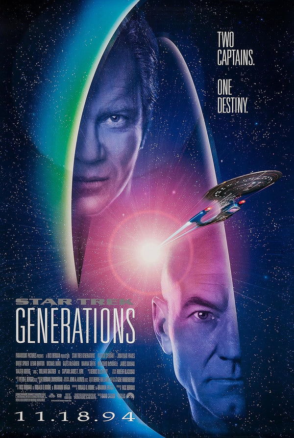 Star Trek: Generations Movie Poster - Kirk & Picard Movie Poster | Film Wall Art Print