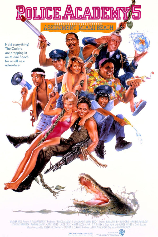 Police Academy 5: Assignment Miami Beach (1988) Comedy Crime Movie Movie Poster | Film Wall Art Print