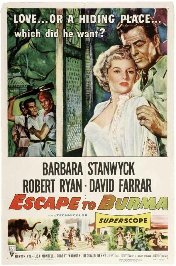 Escape to Burma (1955) Adventure Movie - Classic Escape Thriller Movie Poster | Film Wall Art Print