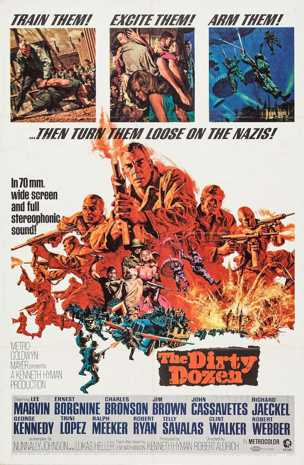Classic Action Adventure War Movie Poster – Dirty Dozen (1967) Movie Poster | Film Wall Art Print