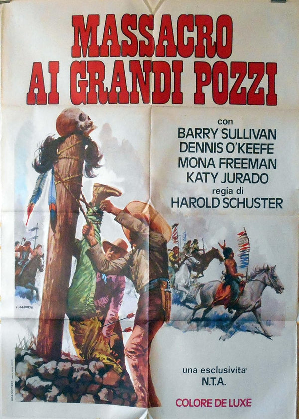 Dragoon Wells Massacre (1957) - Classic Western Movie Poster Movie Poster | Film Wall Art Print
