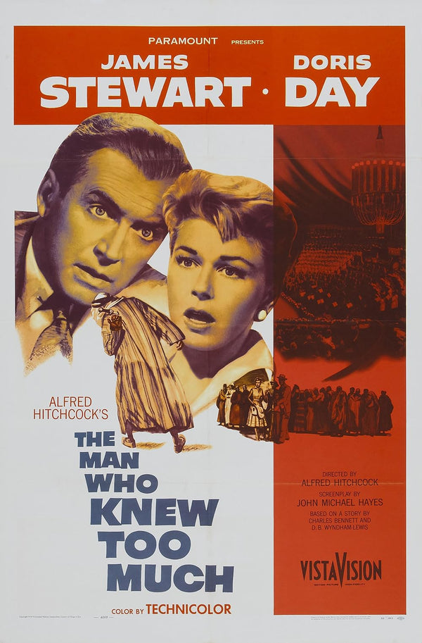 Alfred Hitchcock's Man Who Knew Too Much (1956) Crime Drama Movie Poster | Film Wall Art Print