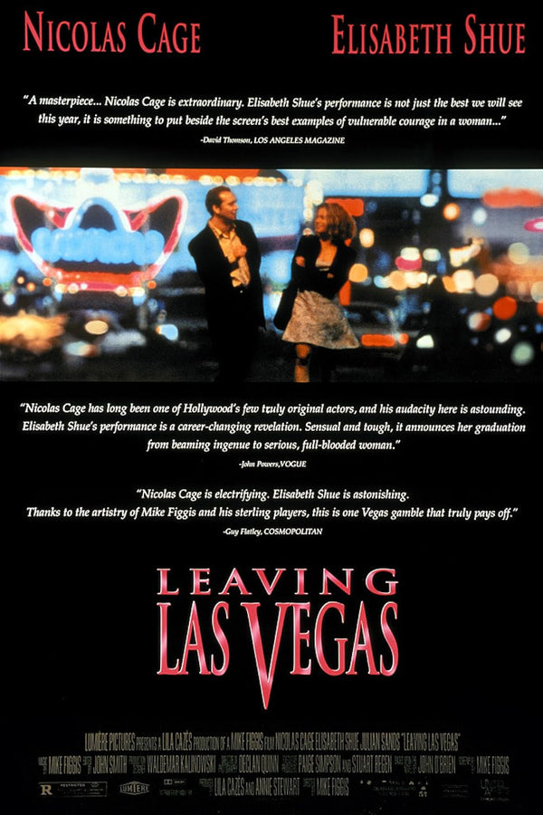 Leaving Las Vegas (1995) | Nicolas Cage, Elisabeth Shue | Drama Romance Movie Poster Movie Poster | Film Wall Art Print