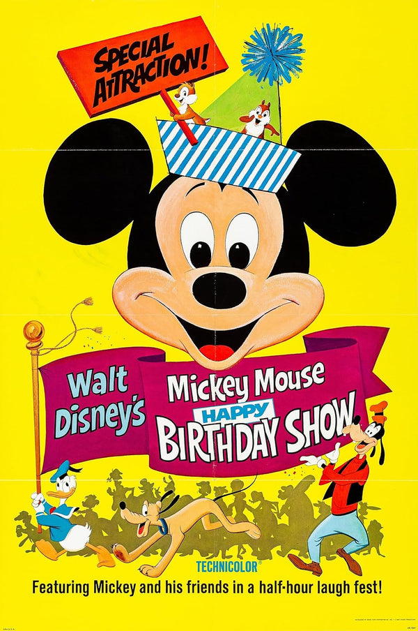 Mickey Mouse Happy Birthday Show | Animation, Short, Comedy Movie Poster | Film Wall Art Print