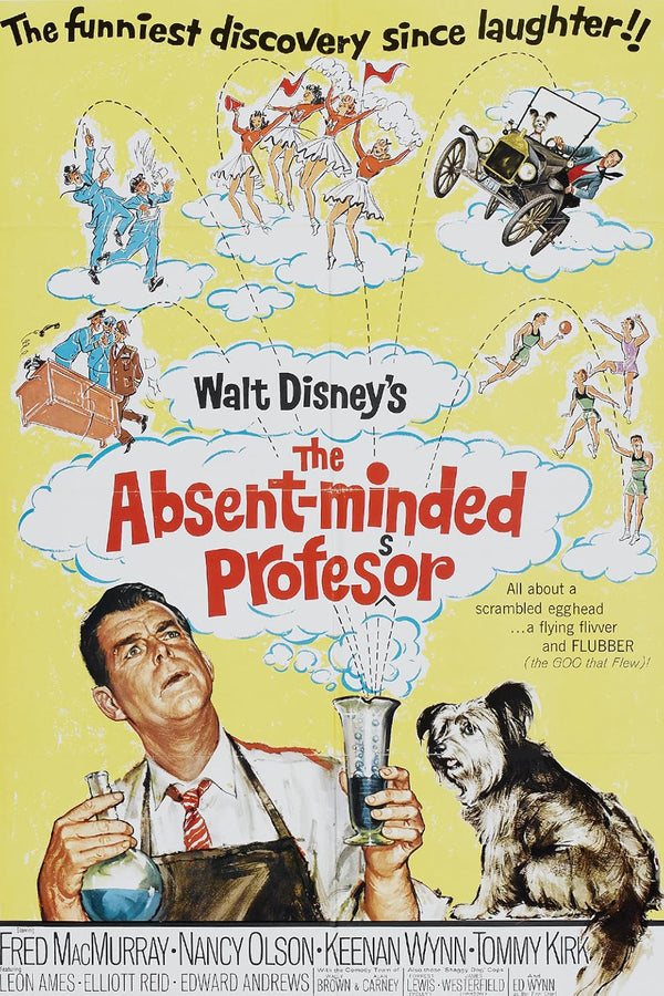 Absent Minded Professor and Shaggy Dog (1961) – Comedy, Family, Sci-Fi Movie Movie Poster | Film Wall Art Print