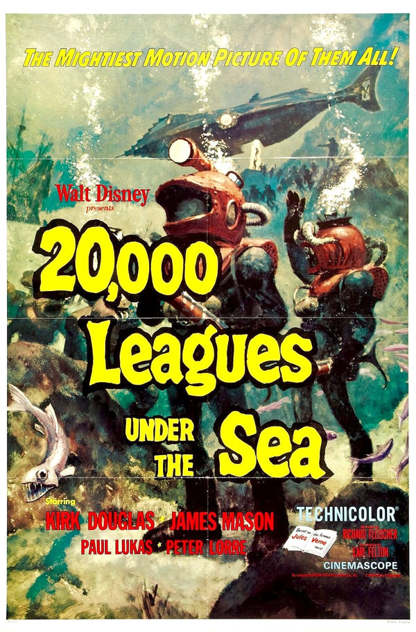 20,000 Leagues Under the Sea Movie Poster - Classic Adventure Movie Poster | Film Wall Art Print