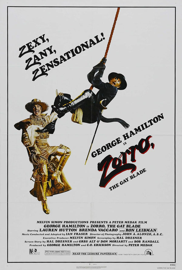 Zorro the Gay Blade (1981) - Action Adventure Comedy Movie Poster Movie Poster | Film Wall Art Print