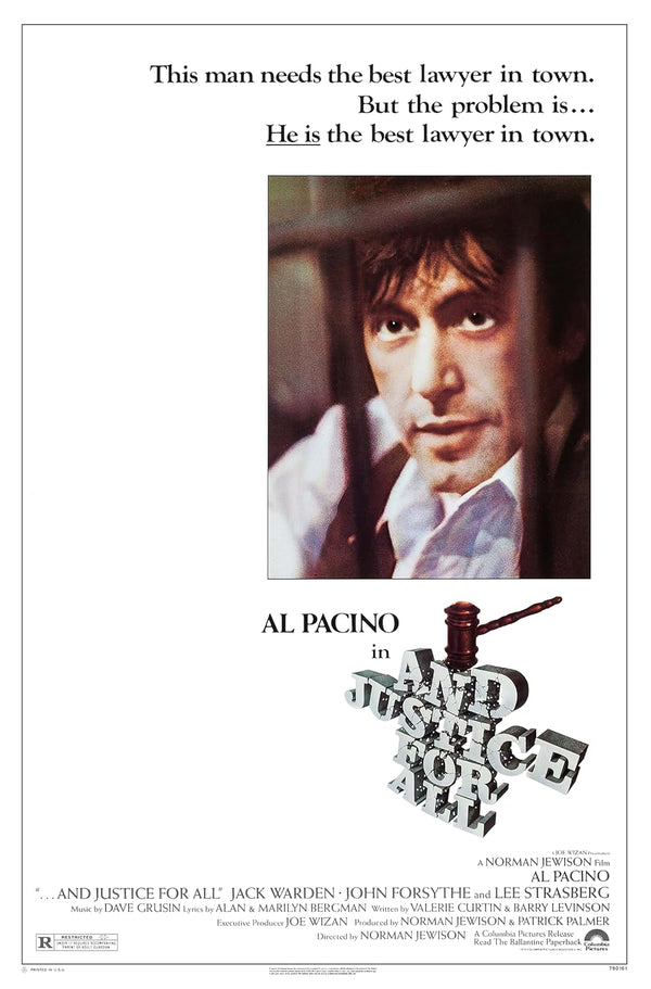 And Justice for All (1979) Crime Drama Thriller Movie Poster Movie Poster | Film Wall Art Print