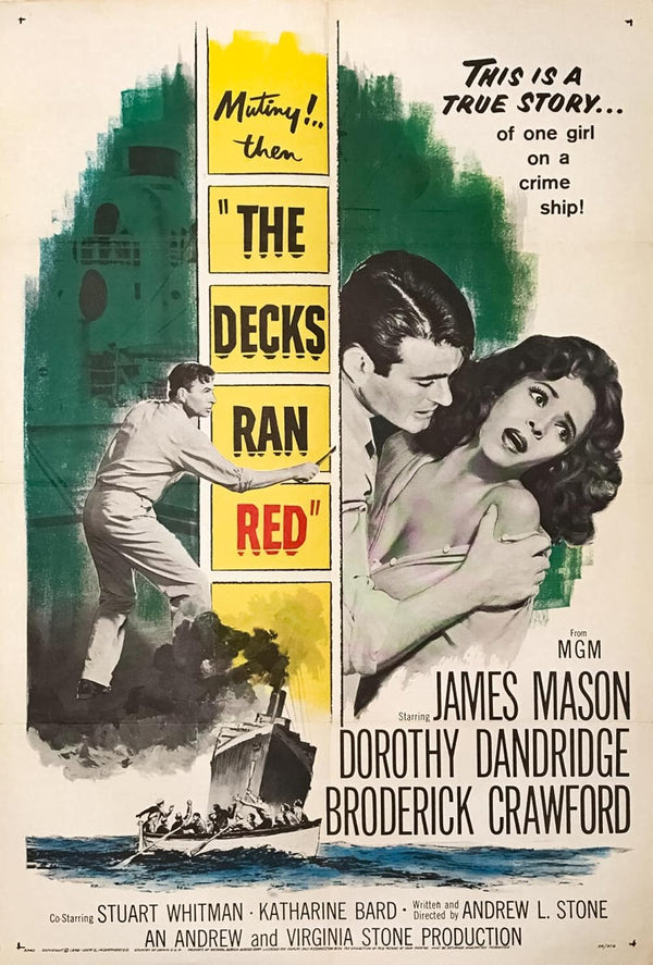 Decks Ran Red (1958) - Adventure, Crime, Drama Movie Poster Movie Poster | Film Wall Art Print