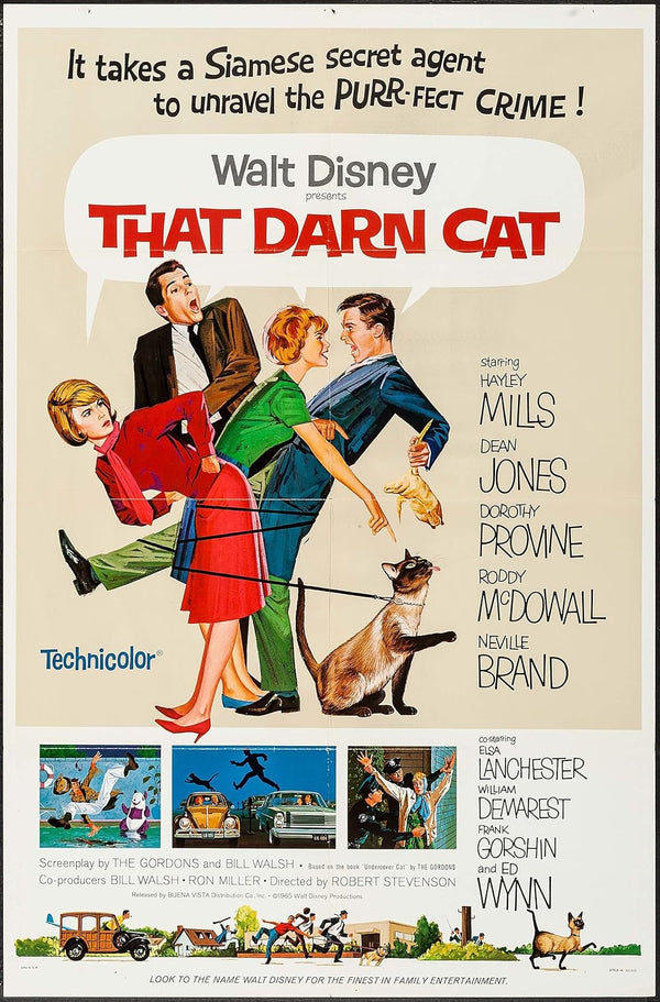 That Darn Cat (1965) - Hilarious Family Comedy with Crime & Mystery Movie Poster | Film Wall Art Print