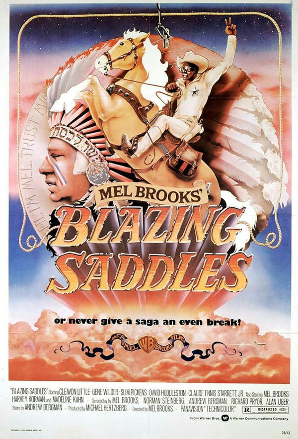Blazing Saddles Movie Poster - Classic Western Comedy Film Art Movie Poster | Film Wall Art Print
