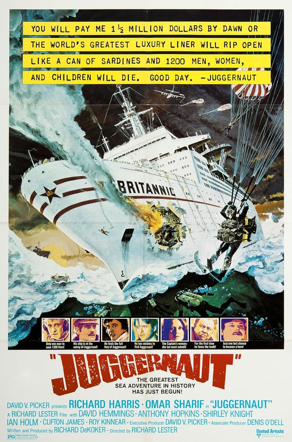 Juggernaut (1974) - Action Thriller Movie Poster | Classic Films Movie Poster | Film Wall Art Print