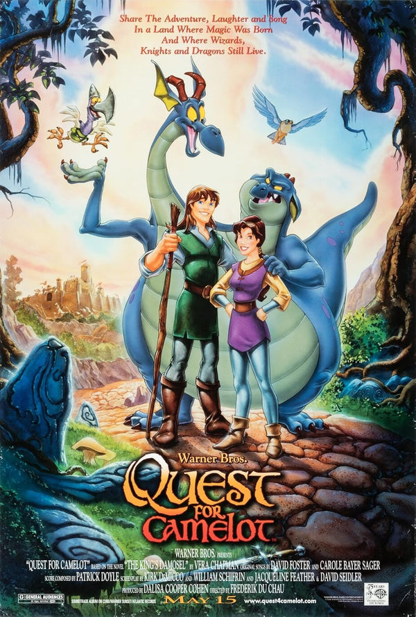 Quest for Camelot (1998) - Animated Adventure Comedy Movie Poster Movie Poster | Film Wall Art Print