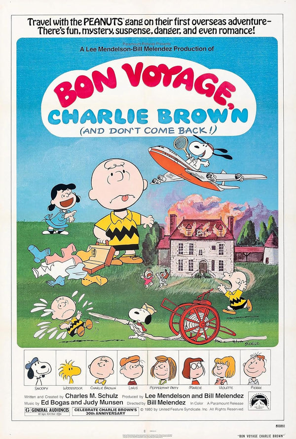 Bon Voyage Charlie Brown (1980) - Animated Adventure Comedy Movie Poster | Film Wall Art Print