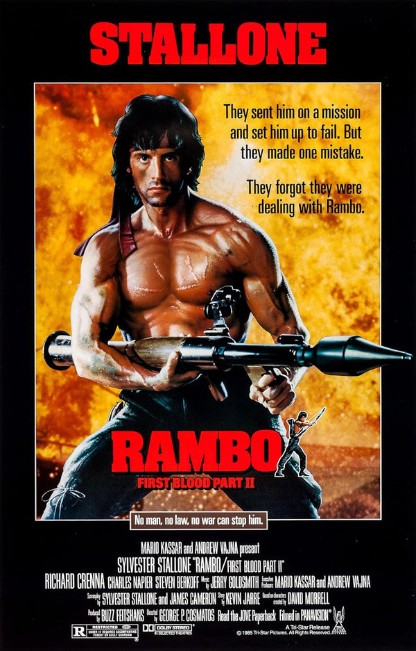 Rambo: First Blood Part II Movie Poster - Iconic Action Film Art Movie Poster | Film Wall Art Print