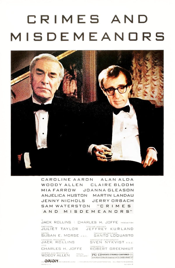 Crimes and Misdemeanors (1989) – Dark Comedy Drama Film Movie Poster | Film Wall Art Print
