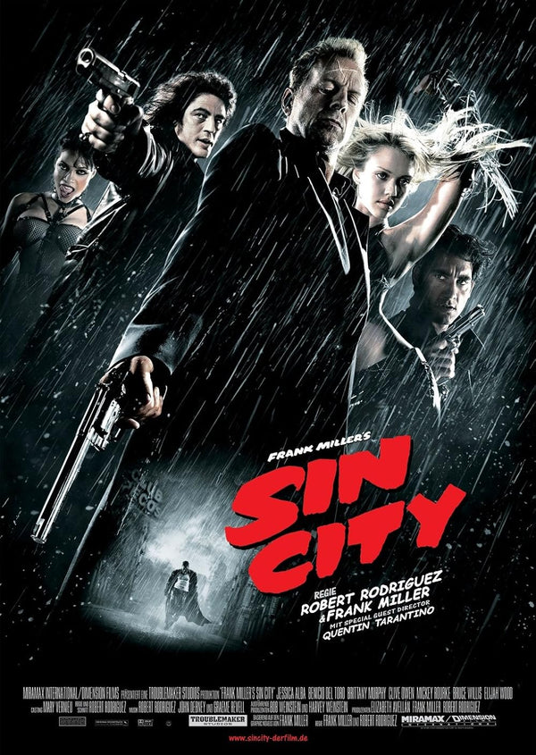 Sin City (2005) – Gritty Crime Thriller Movie Poster Movie Poster | Film Wall Art Print