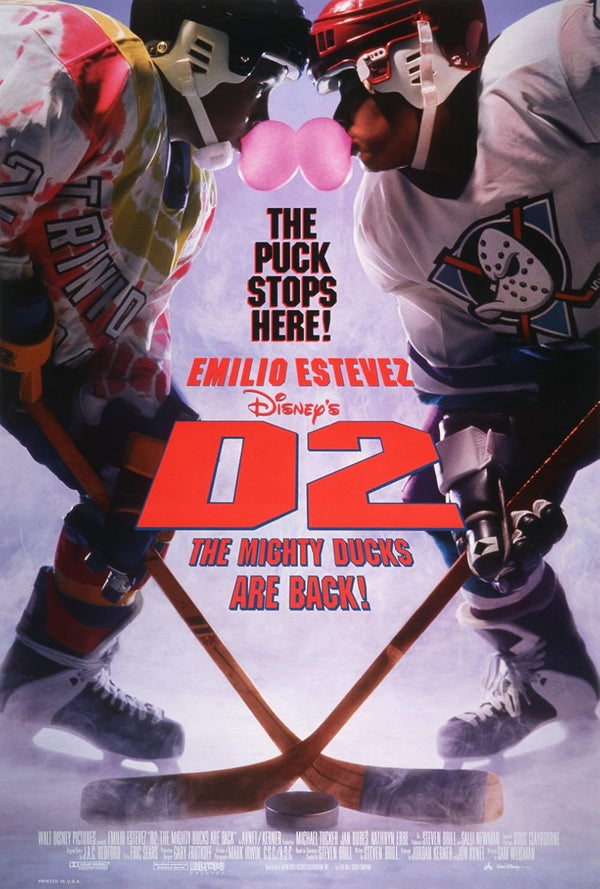 D2: The Mighty Ducks (1994) - Family Comedy Adventure Movie Poster | Film Wall Art Print