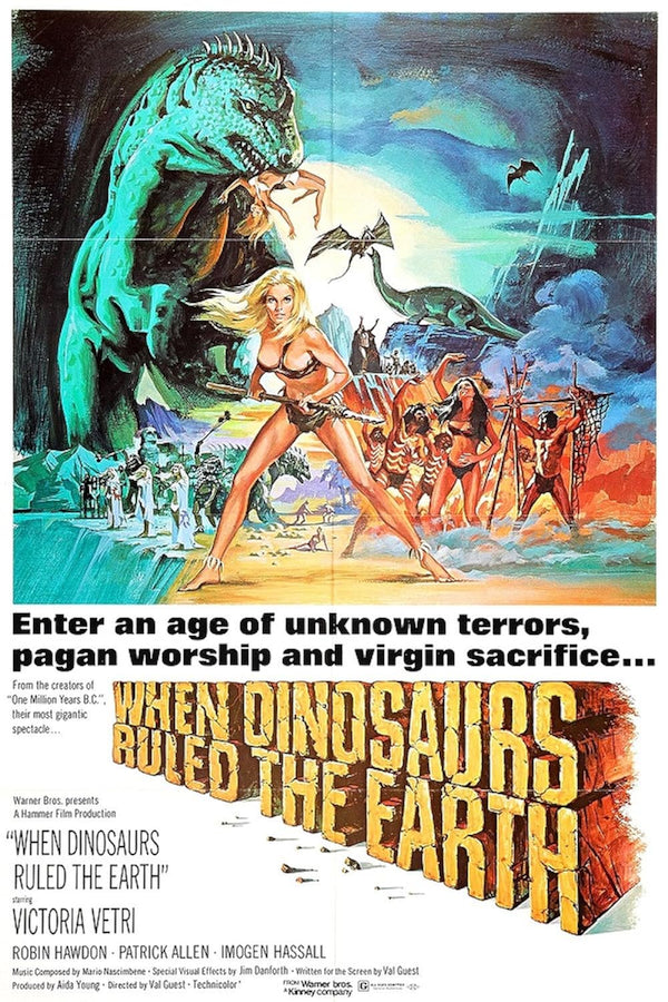 When Dinosaurs Ruled the Earth (1970) Adventure Fantasy Romance Movie Poster | Film Wall Art Print
