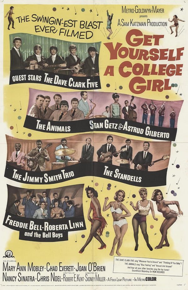 Get Yourself A College Girl (1964) - Hilarious Comedy & Music Classic Movie Poster | Film Wall Art Print