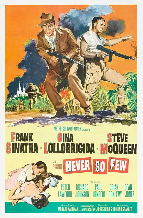 Never So Few (1959) - Classic Drama War Movie Poster Movie Poster | Film Wall Art Print