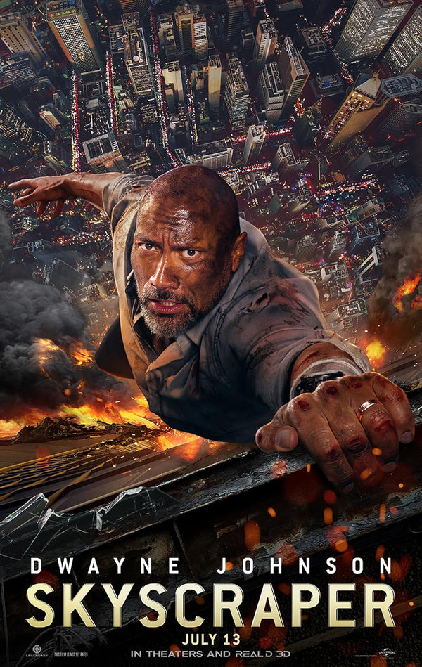 Skyscraper (2018) - Animated Action Adventure Movie Poster Movie Poster | Film Wall Art Print
