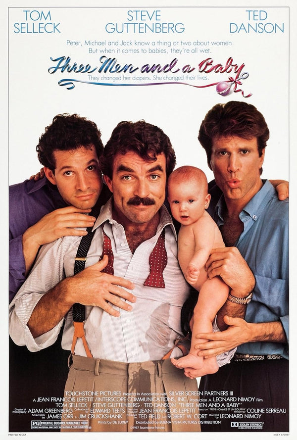 Three Men and a Baby (1987) - Hilarious Family Comedy Drama Movie Poster | Film Wall Art Print