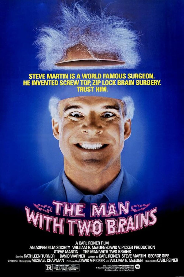 Man With Two Brains (1983) - Hilarious Sci-Fi Romance Comedy Movie Poster | Film Wall Art Print