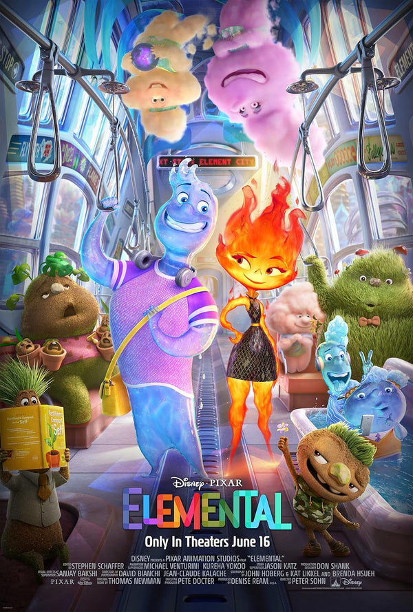 Elemental (2023) - Animated Adventure Comedy Movie Poster Movie Poster | Film Wall Art Print