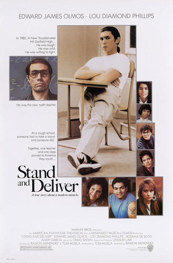Stand and Deliver (1988) - Inspirational Biography Drama Movie Movie Poster | Film Wall Art Print