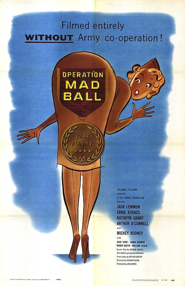 Operation Mad Ball (1957) - Hilarious War Comedy Classic Movie Poster | Film Wall Art Print