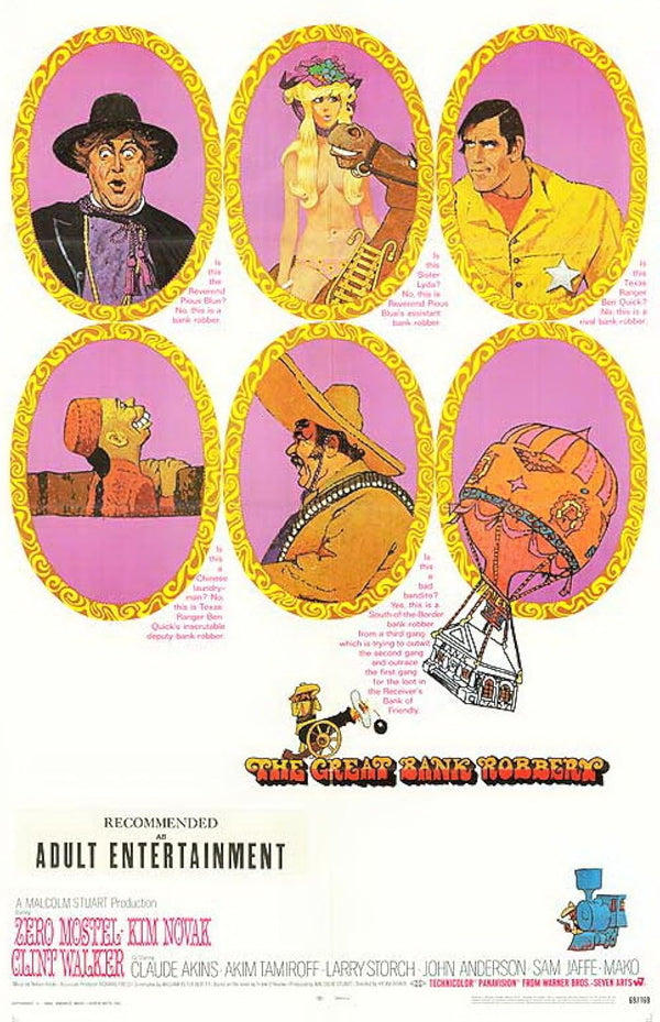 Great Bank Robbery (1969) - Hilarious Western Comedy Classic Movie Poster | Film Wall Art Print