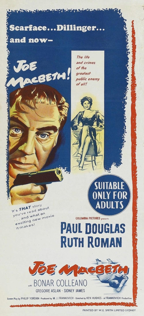Joe MacBeth (1955) Movie Poster – Crime Drama Film-Noir Classic Movie Poster | Film Wall Art Print