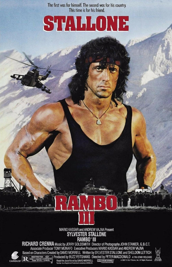 Rambo III Movie Poster - Sylvester Stallone Action Film Movie Poster | Film Wall Art Print