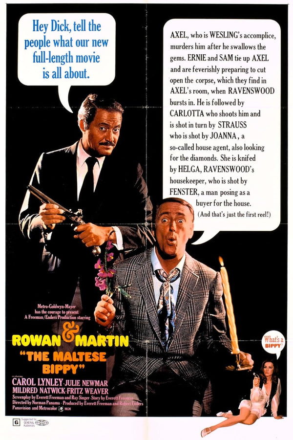 Maltese Bippy (1969) - Comedy Horror Mystery Movie Poster Movie Poster | Film Wall Art Print