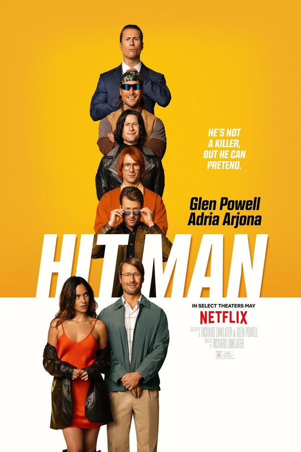 Hit Man (2023) - Dark Comedy, Crime, and Romance Thriller Movie Poster | Film Wall Art Print