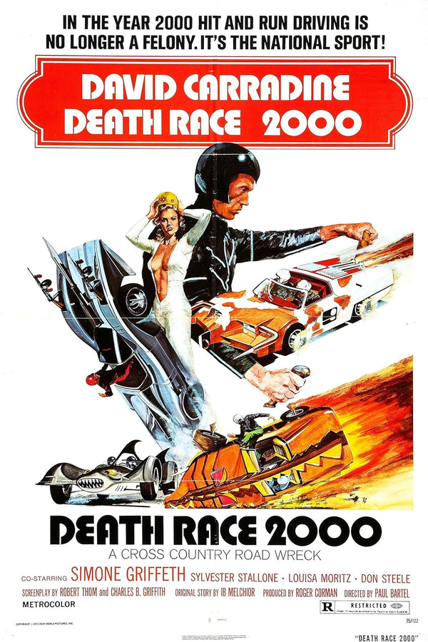 Death Race 2000 (1975) Classic Action Comedy Sci-Fi Poster Movie Poster | Film Wall Art Print
