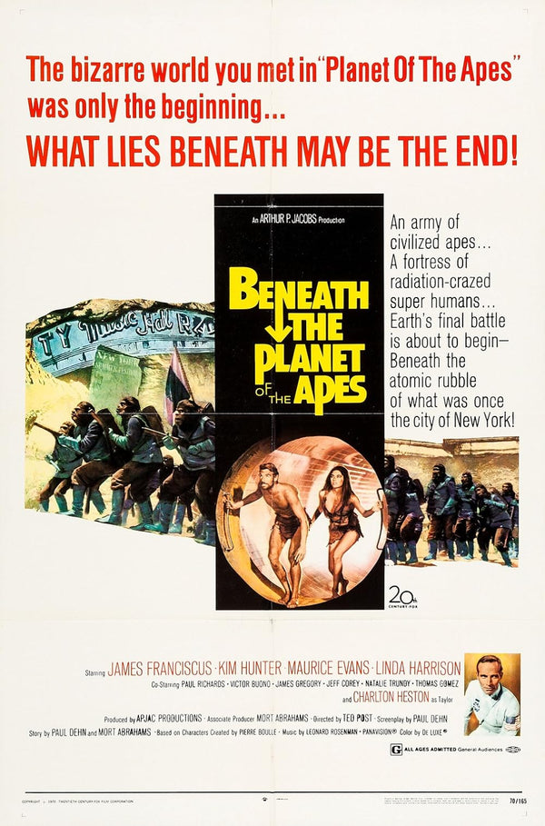 Beneath the Planet of the Apes Movie Poster - Classic Sci-Fi Art Movie Poster | Film Wall Art Print