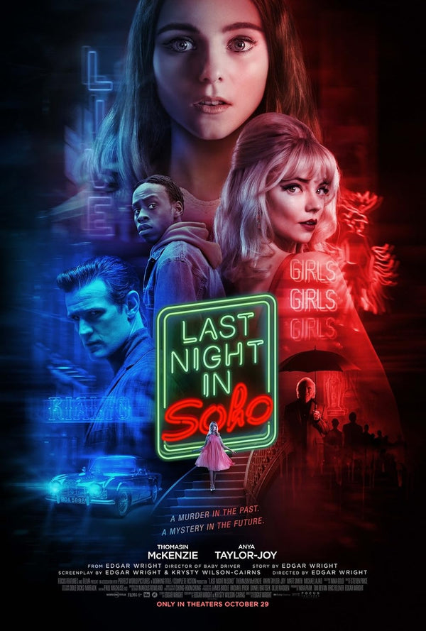 Last Night in Soho (French) - Chilling Drama, Horror Thriller & Mystery Movie 2021 Movie Poster | Film Wall Art Print