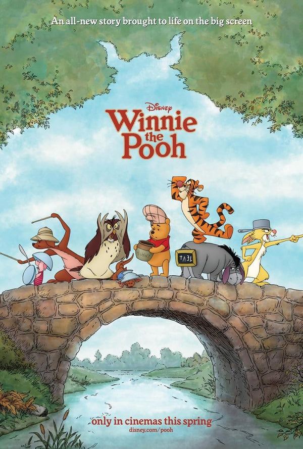 Winnie the Pooh Movie Poster - Classic Disney Animation Art Movie Poster | Film Wall Art Print