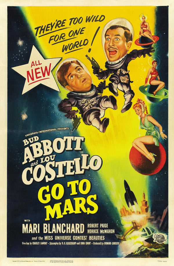Abbott & Costello Go to Mars (1953) - Classic Comedy Adventure Movie Poster | Film Wall Art Print