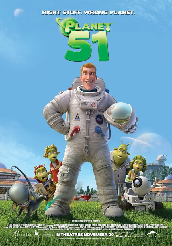 Planet 51 (2009) - Animated Adventure Comedy Movie Poster Movie Poster | Film Wall Art Print