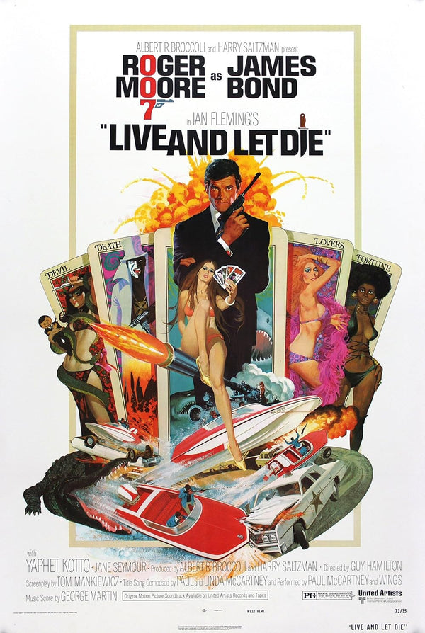 Live and Let Die Movie Poster - James Bond 007 Classic Movie Poster | Film Wall Art Print