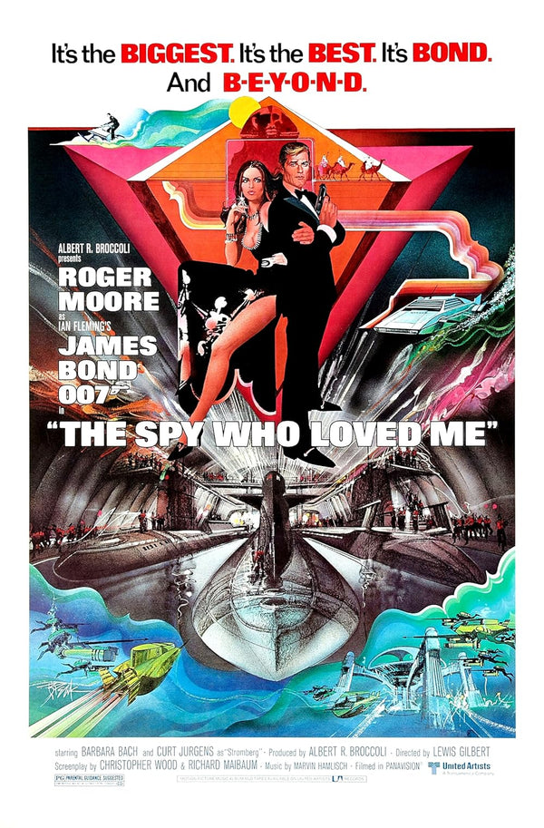 The Spy Who Loved Me (1977) - James Bond Action Thriller Movie Poster | Film Wall Art Print